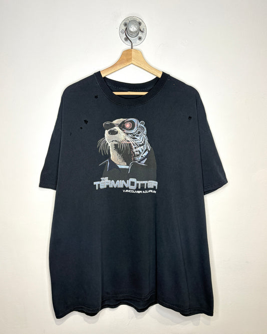 2000s The Terminotter Vancouver Aquarium Distressed Black Tee Shirt