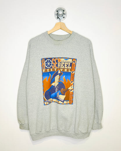 Vintage 1997 Hose Reel Festival Grey Crewneck Sweatshirt