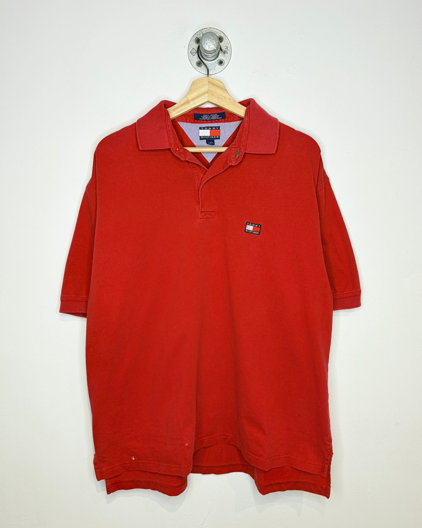 2000s Tommy Hilfiger Red Polo Shirt