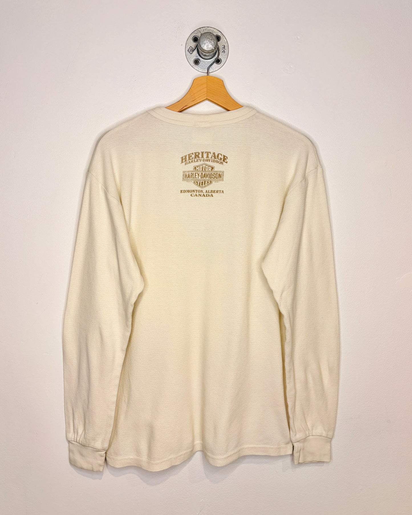 Harley Davidson Heritage Edmonton White Thermal Longsleeve Shirt