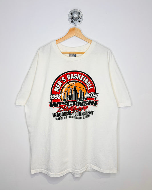 Vintage 1998 Wisconsin Badgers Big Ten White Tee Shirt