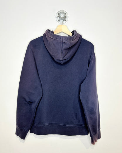 2000s Boxy Polo Ralph Lauren Distressed & Faded Navy Zip Up Hoodie