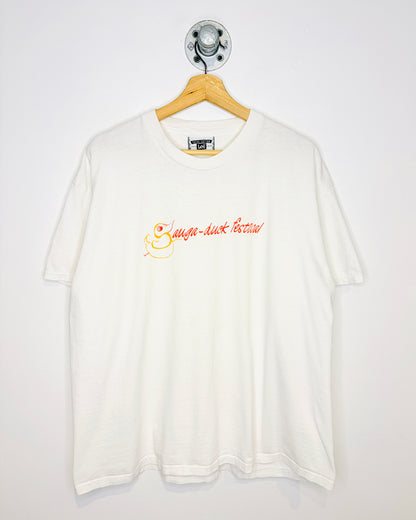 Vintage 90s Sauga Duck Festival White Tee Shirt