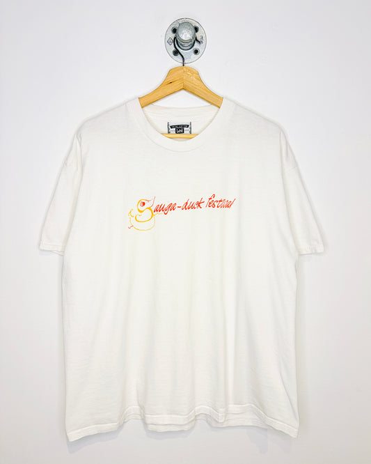 Vintage 90s Sauga Duck Festival White Tee Shirt