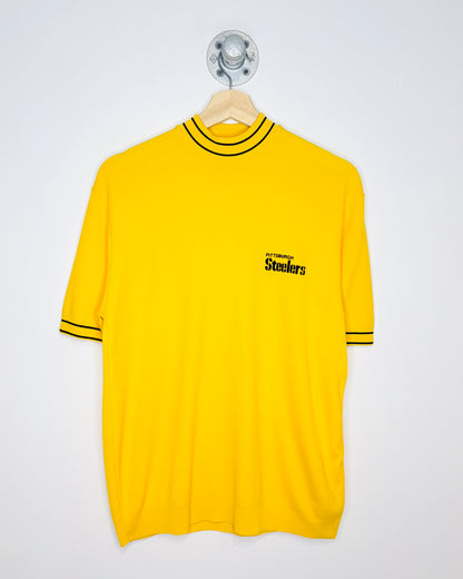 Vintage 70s NFL Pittsburgh Steelers Ban-Lon Yellow Ringer Style Tee Shirt