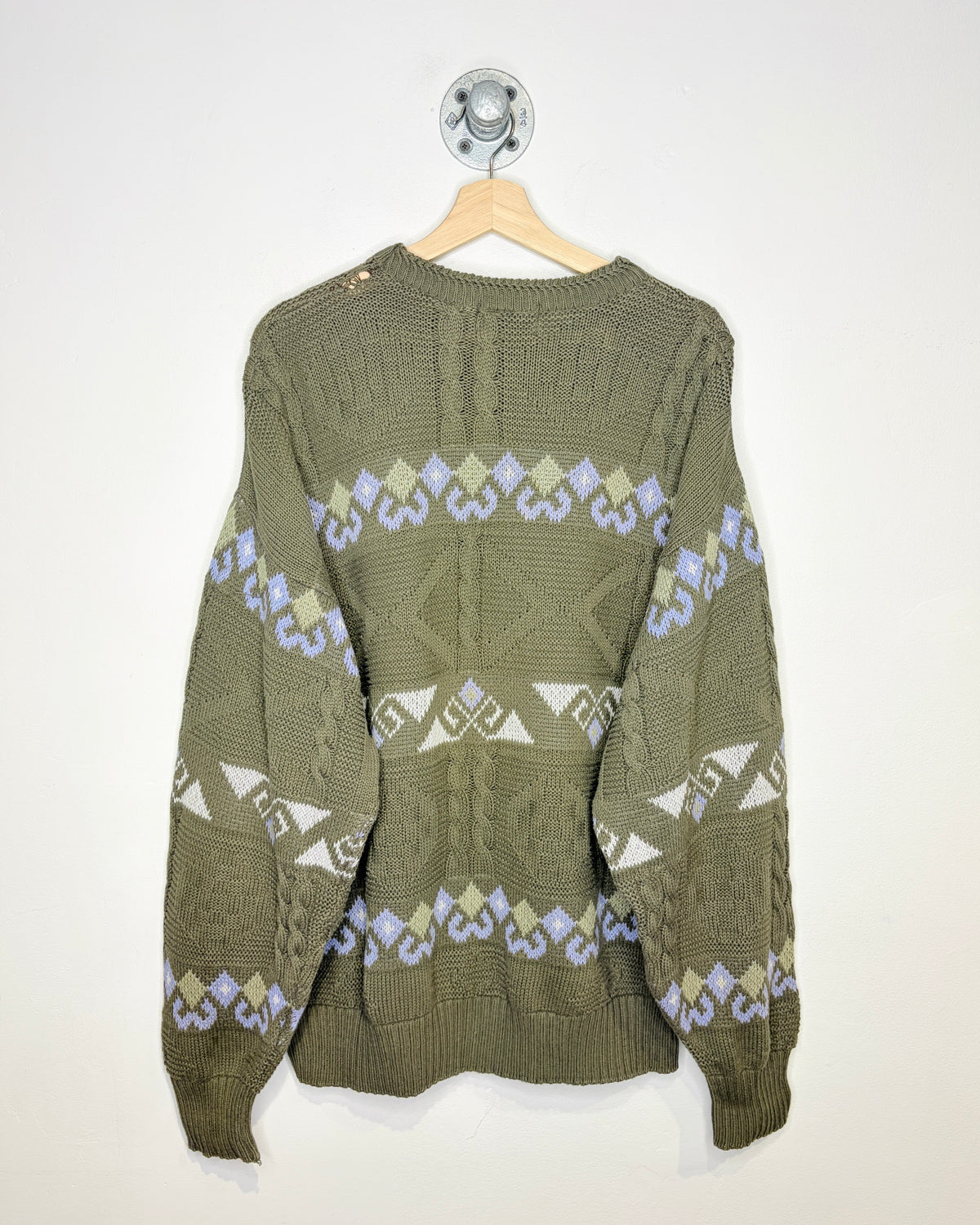 Vintage 90s Sansabelt Golf Earth Tone Cable Knit Sweater