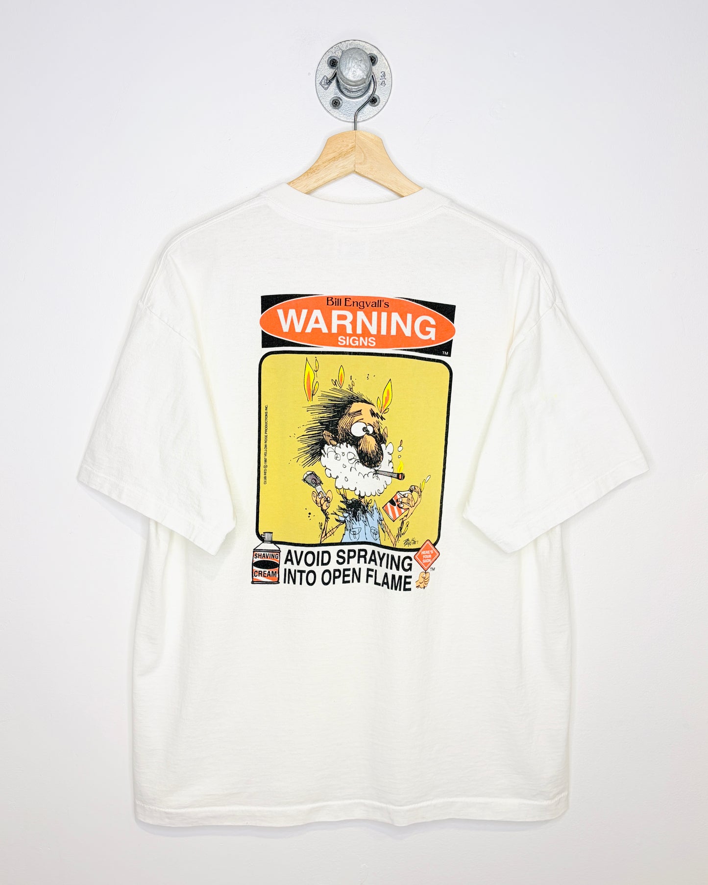 Vintage 1997 Bill Engvall’s Warning Signs White Tee Shirt