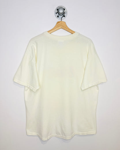 Vintage 90s Budweiser Football Natural White Tee Shirt