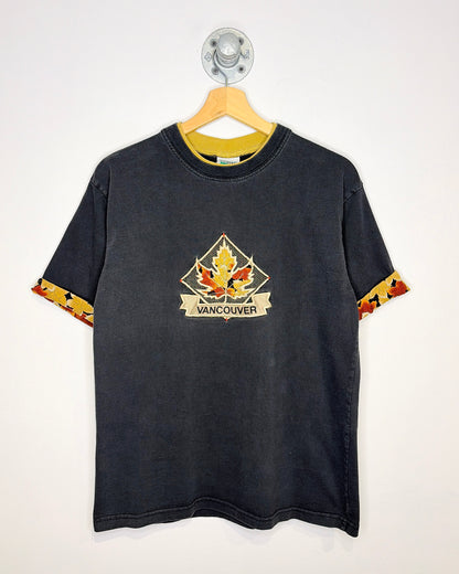 Vintage 90s Vancouver Canada Faded Black Tee Shirt
