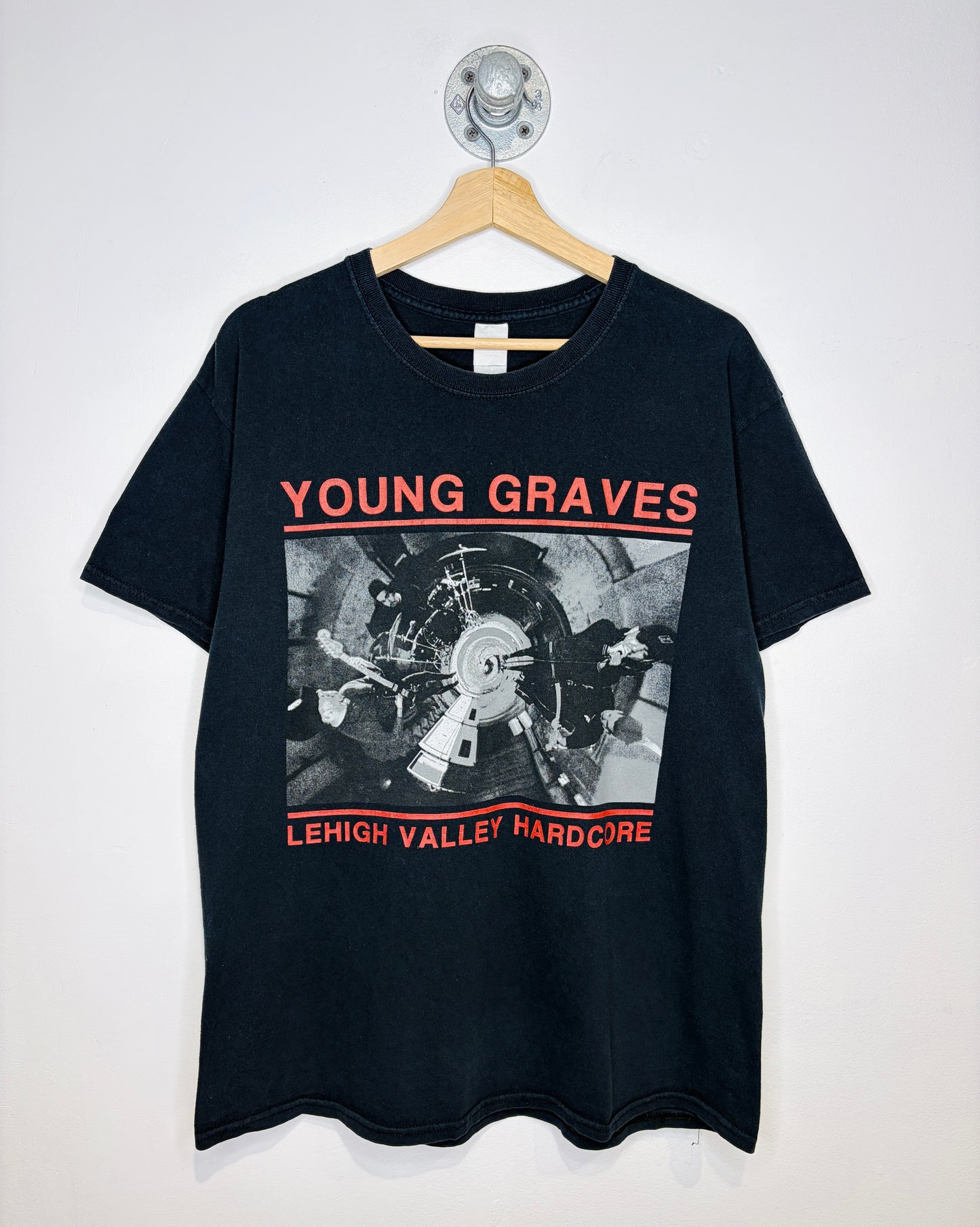 2000s Young Graves Lehigh Valley Hardcore Black Tee Shirt