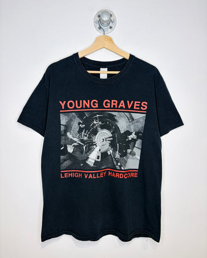 2000s Young Graves Lehigh Valley Hardcore Black Tee Shirt