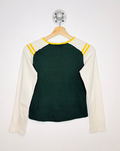 Vintage 90s Women's Edmonton Eskimos TwoTone Green Longsleeve Shirt