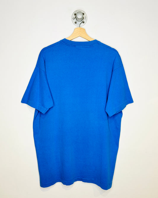 Vintage 90s Key Biscayne Sailing Puff Print Royal Blue Tee Shirt