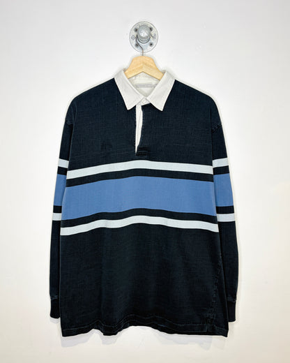 Vintage 90s Body Equipment Faded Black Rugby Shirt