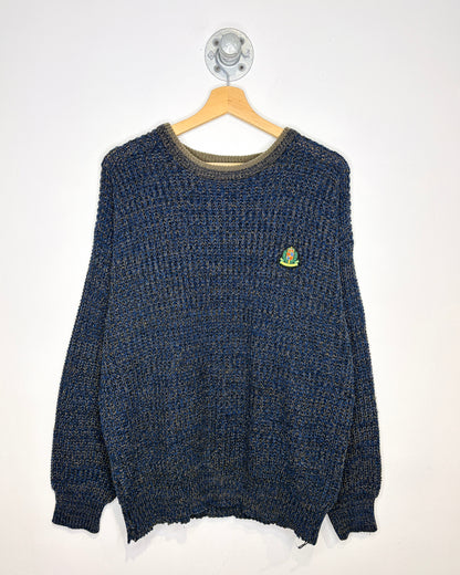 Vintage 90s Golf Crest Blue & Olive Green Sweater