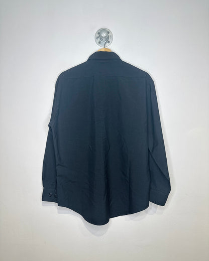 Vintage 1980s Black Two Pocket Utility Button Up Collared Shirt