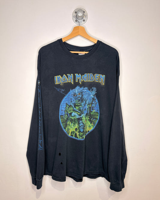 2008 Iron Maiden World Tour Faded Black Longsleeve Shirt