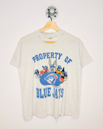 Vintage 1992 Toronto Blue Jays Looney Tunes Grey Tee Shirt