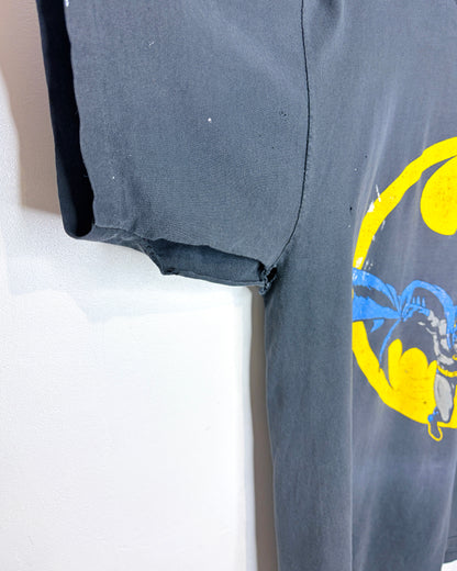 Vintage 1988 Batman DC Comics Faded & Distressed Black Tee Shirt