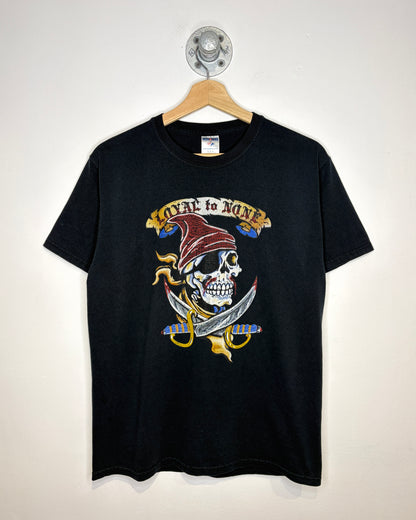 2000s Y2K Loyal To None Black Tee Shirt