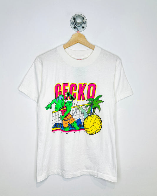 Vintage Hawaii Gecko Volleyball White Tee Shirt