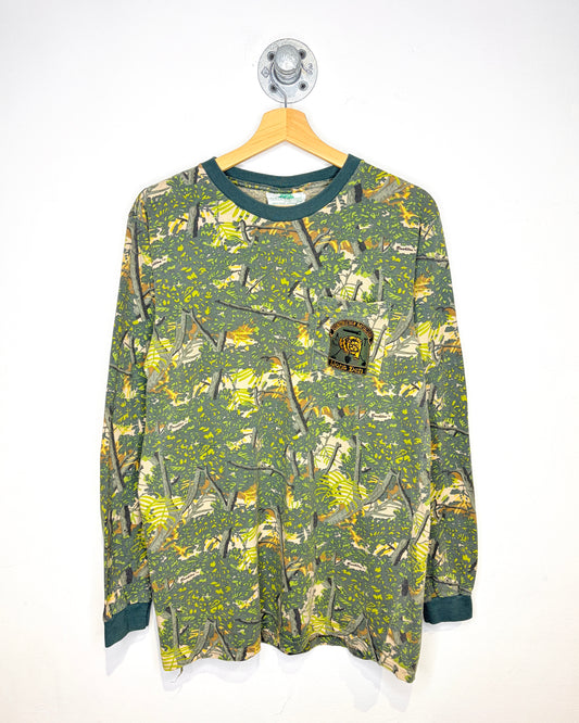 Vintage 1989 Lions Den Bushlan Camo Longsleeve Shirt