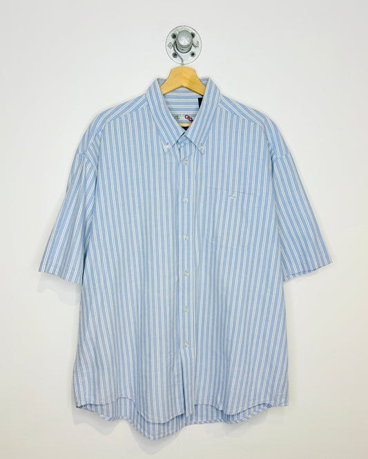 Vintage 90s Harvie & Crosbie Blue Oxford Short Sleeve Button Up