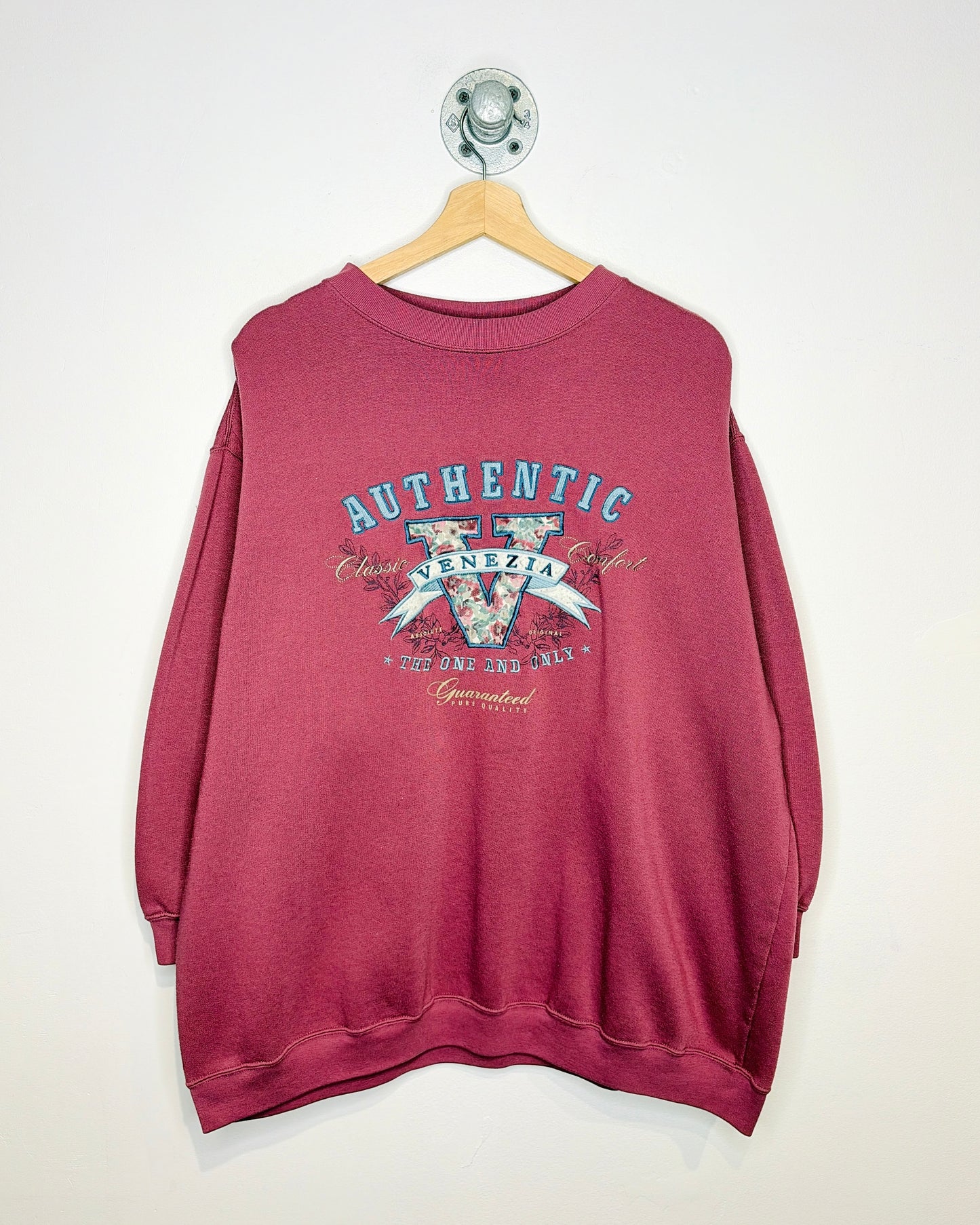 Vintage 90s Venezia Dark Pink Crewneck Sweatshirt