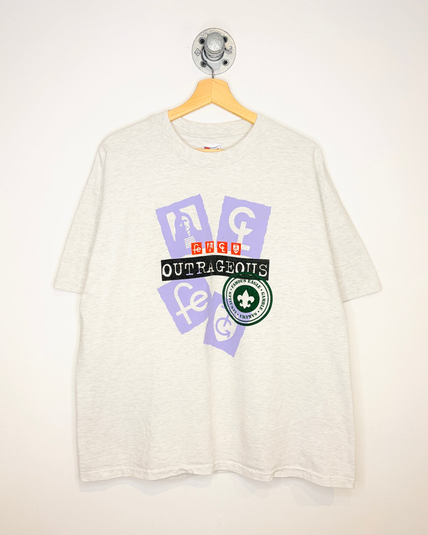Vintage 90s Outrageous Heather Grey Tee Shirt
