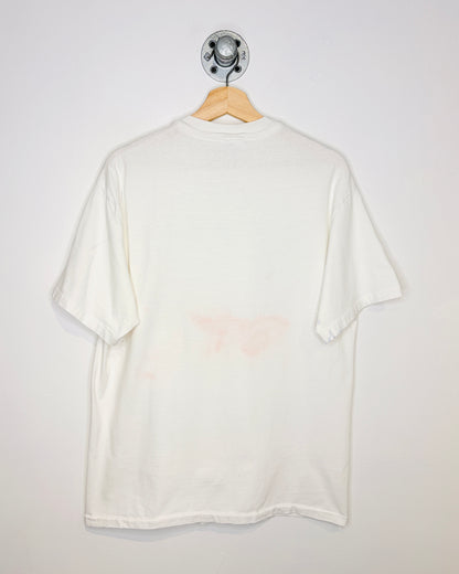Vintage 1990s Ed Tel Telecom Graphic Print White Tee Shirt