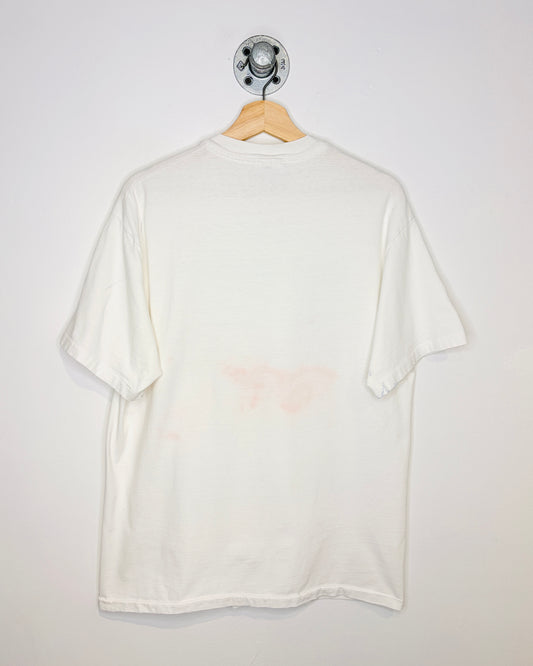 Vintage 1990s Ed Tel Telecom Graphic Print White Tee Shirt