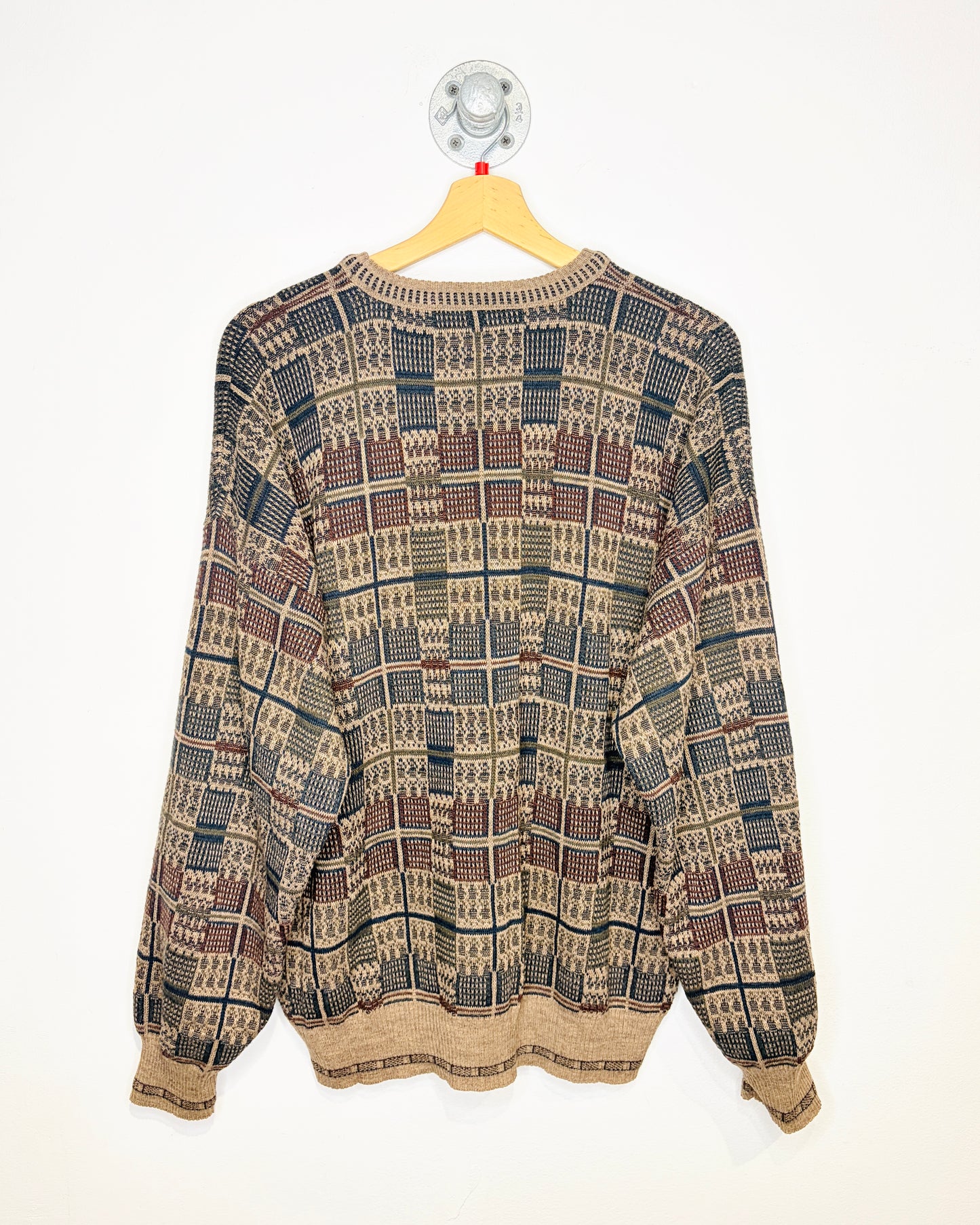 Vintage 1990s Croft & Barrow Beige And Brown Acrylic Blend Sweater
