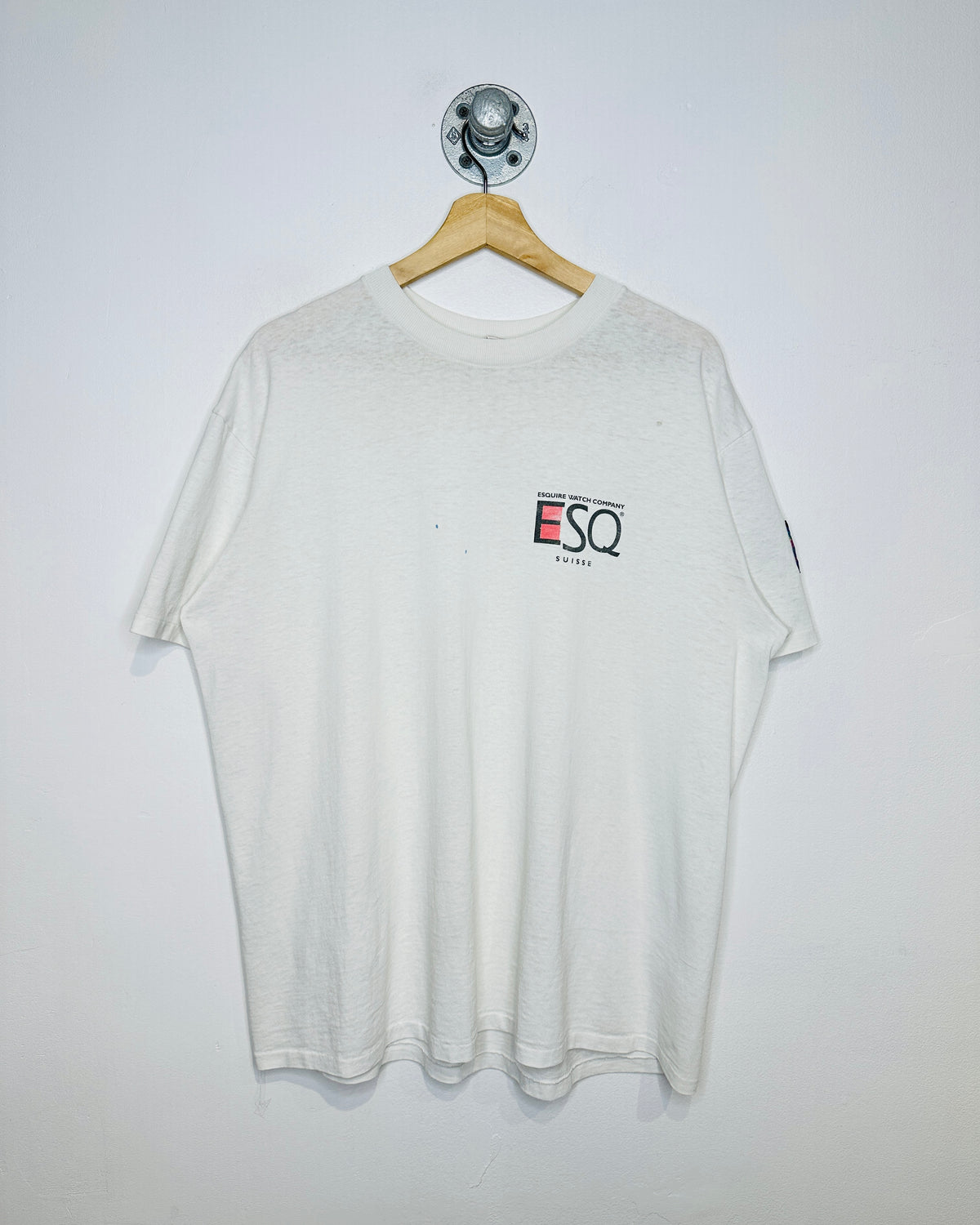 Vintage 1980s Esquire Watch Company White Tee Shirt