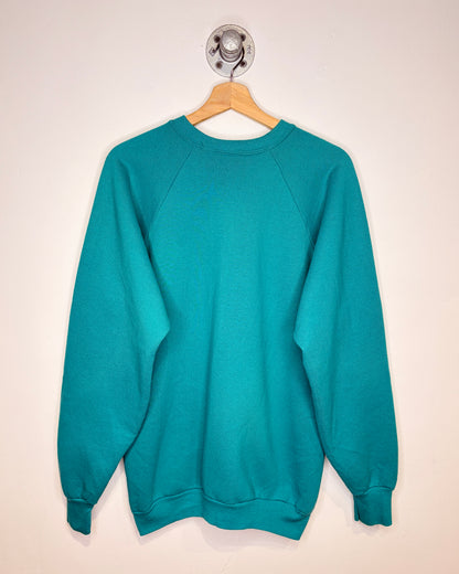 Vintage 90s Panama Jack Teal Raglan Crewneck Sweatshirt