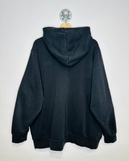 Adidas Two Stripe Black Zip Up Hoodie