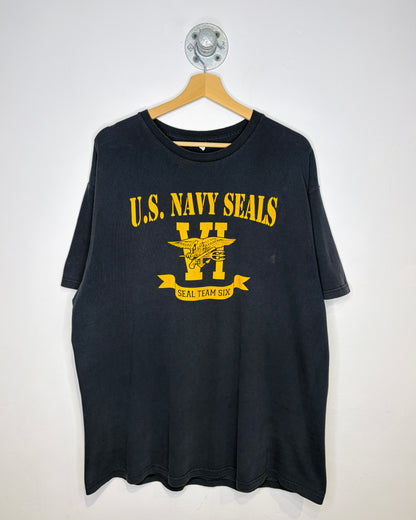2000s U. S. Navy Seals Faded Black Tee Shirt