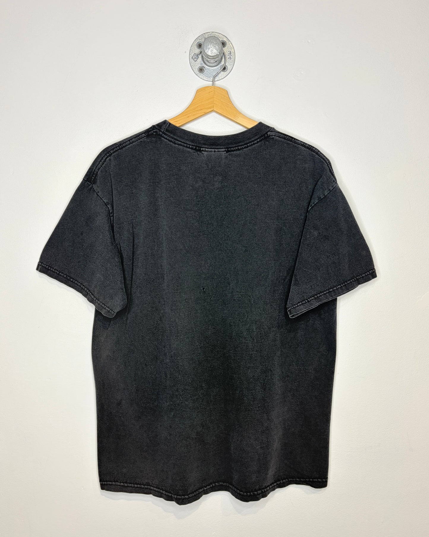 Vintage Y2K Grim Reaper Heavily Faded Black Tee Shirt