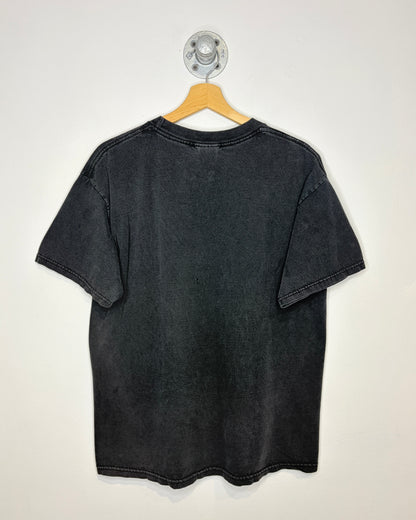 Vintage Y2K Grim Reaper Heavily Faded Black Tee Shirt