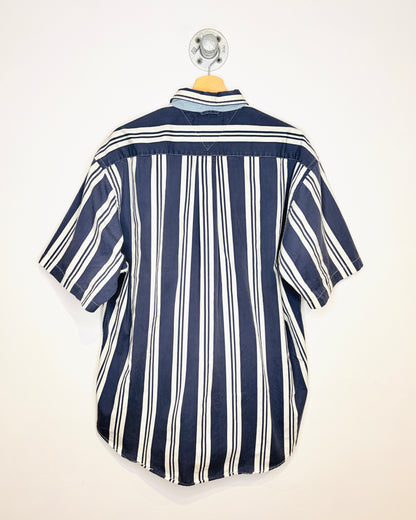Vintage Tommy Hilfiger Navy & White Short Sleeve Button Up Shirt