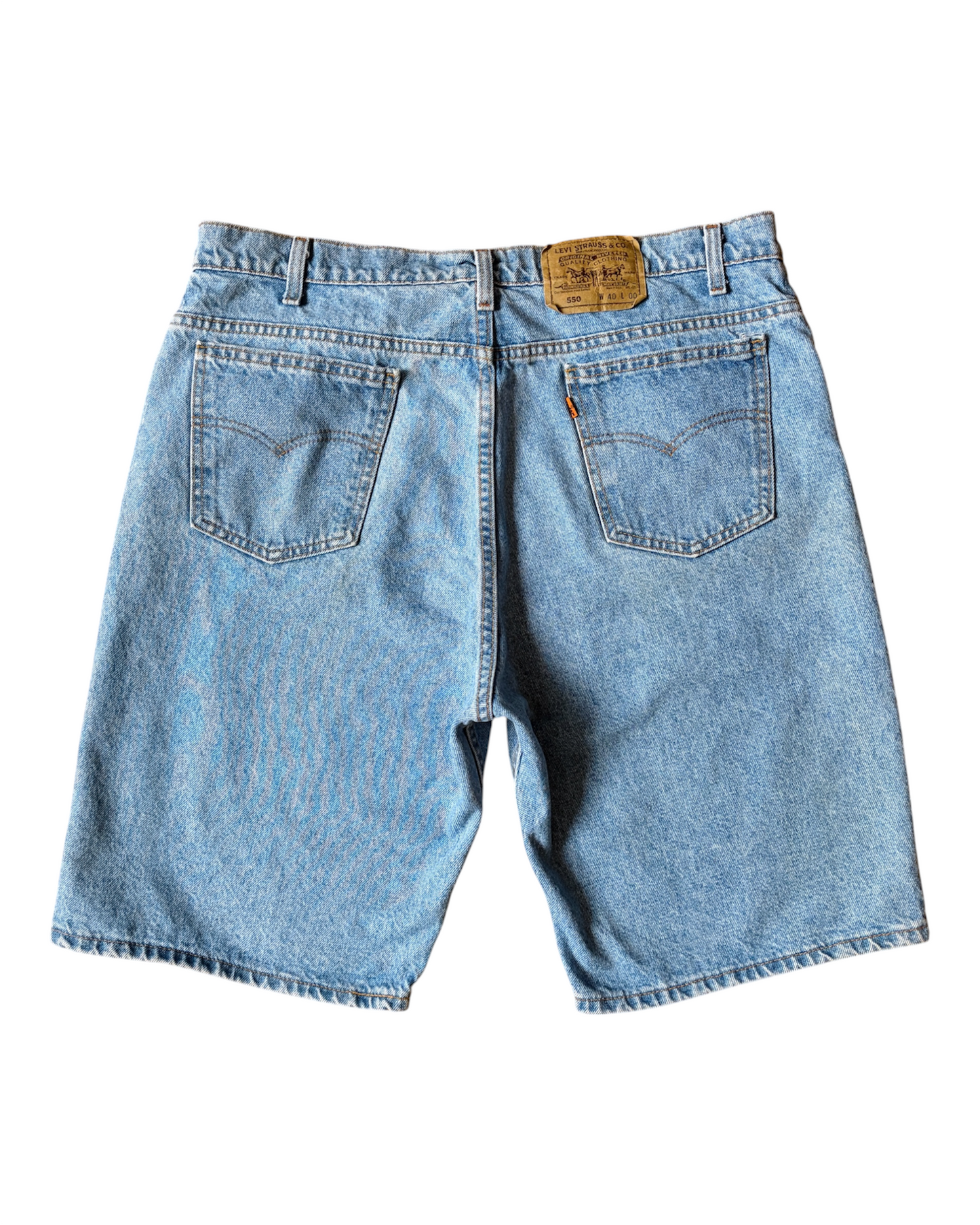 Vintage 1993 Levi’s 550 Orange Tab Relaxed Fit Light Wash Jean Shorts