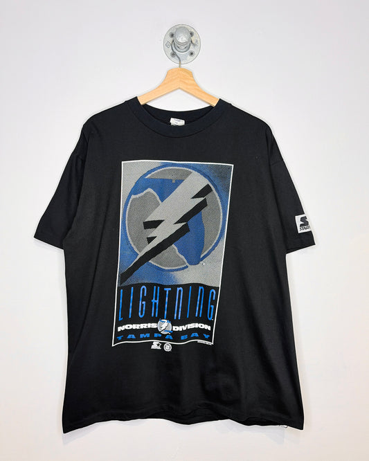 Vintage 1993 Starter Tampa Bay Lightning Black Tee Shirt