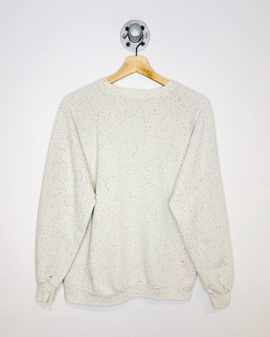 Vintage Late 1980s Lake Tahoe Confetti Speckled Grey Crewneck Sweatshirt