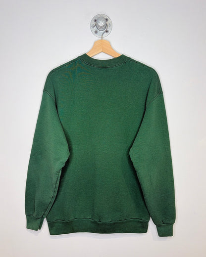 Vintage 90s Ireland Embroidered Forest Green Crewneck Sweatshirt