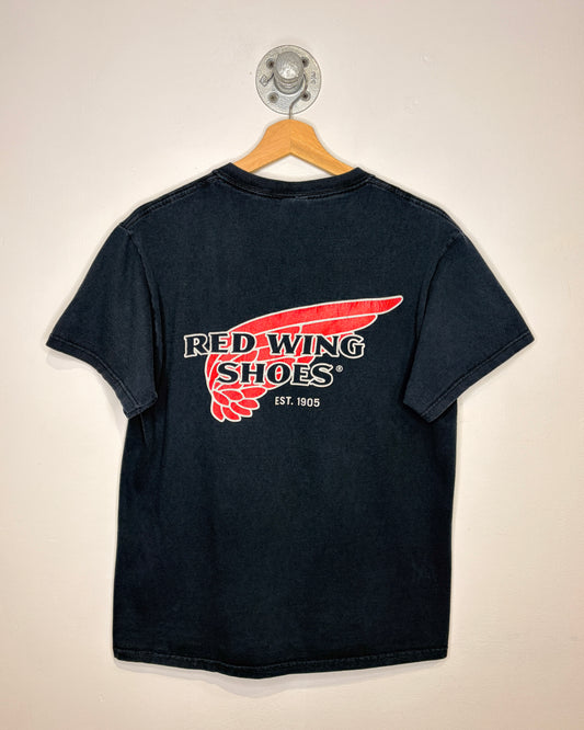 2000s Red Wing Shoes Faded Black Tee Shirt