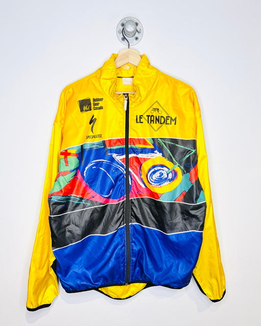 Vintage 90s Louis Garneau Specialized Le Tandem Yellow Cycling Jacket