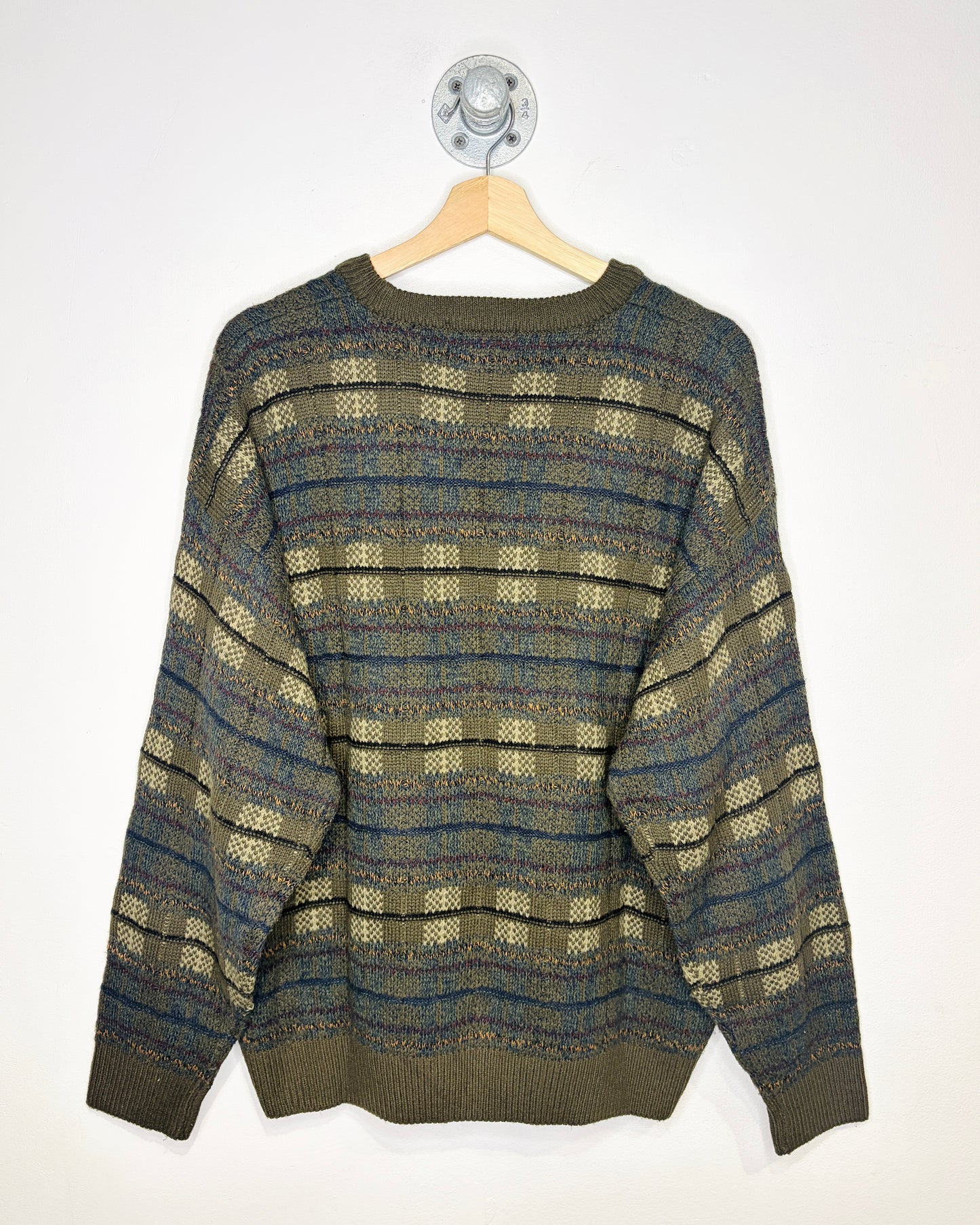 Vintage Towncraft Earth Tone Plaid Knit