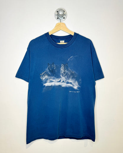 2000s Dawson City Yukon Slate Blue Tee Shirt