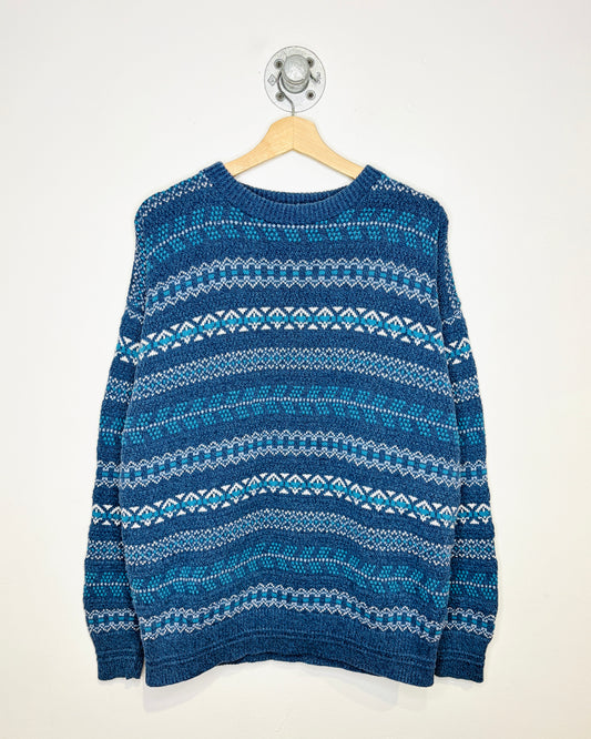 Vintage 90s Kenneth Robert’s Blue Textured Knit Sweater