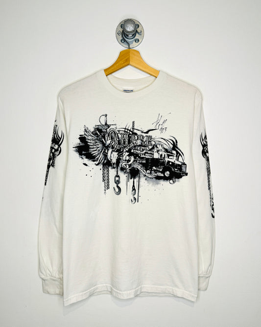 Y2K Ohare Towing Service White Longsleeve Shirt