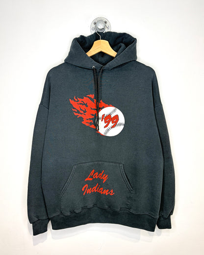 Vintage 1999 Jerzees Black Baseball Hoodie